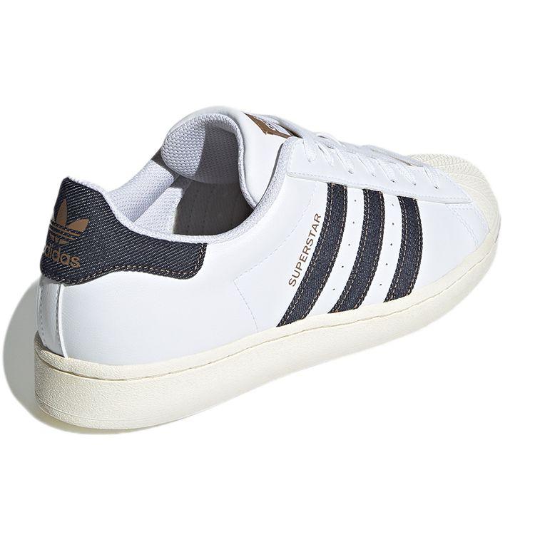 Adidas Оригинальные кроссовки Superstar с низким верхом, унисекс, белые/синие, GX5187