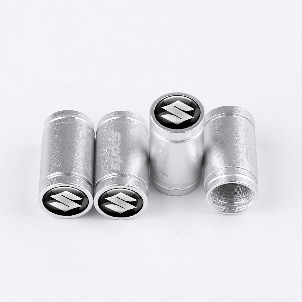 SCCF4 4PCS Metal Car Wheel Tire Valve Air Stem Cap Cover For Suzuki ALTO Samurai Grand Vitara Baleno SX4 Swift Jimny IGNIS Accessories