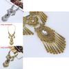 Ethnic Style Simulation Gemstone Decoration Women Necklace With Tassel Design For Spring Trend Followers