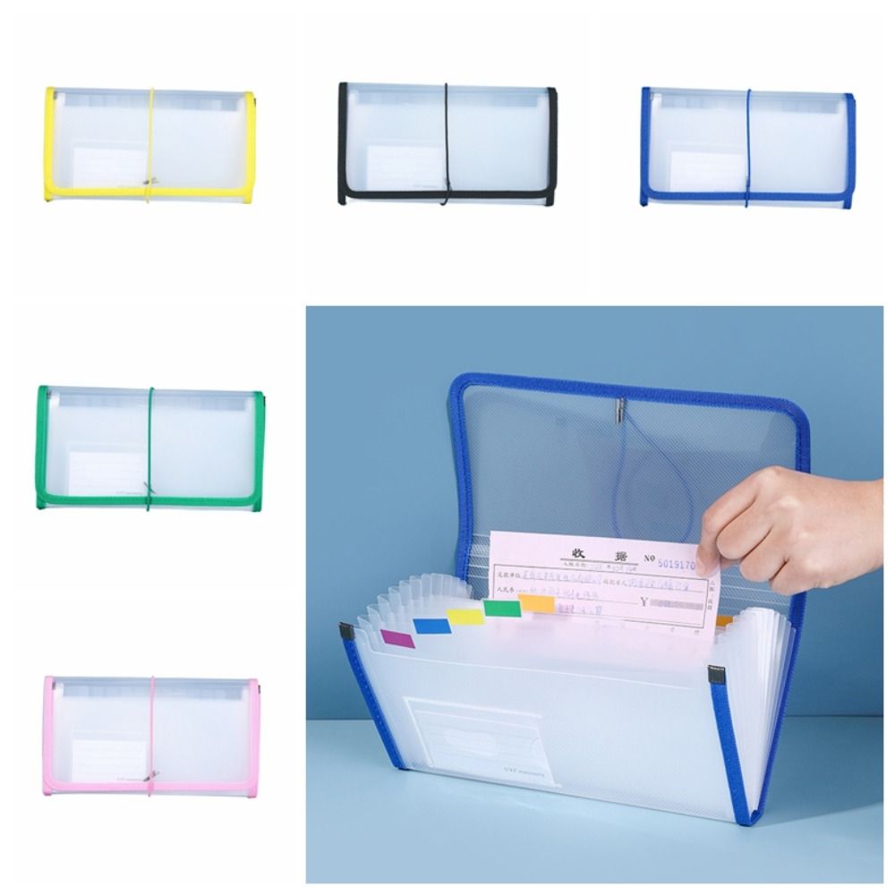 Binding Rope PP Expanding File Folder 13Pockets Accordian File Bag Receipt Storage Bag Student