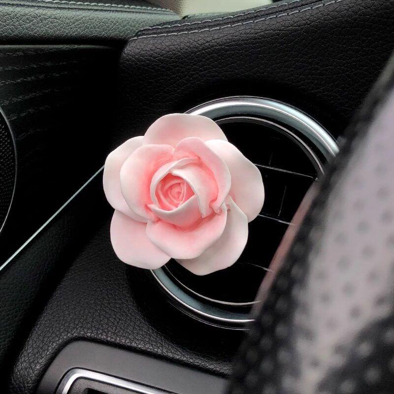 Niche Tulip Car Fragrance Diffuser Stone, Elegant Floral Car Air Vent Decoration Pendant, Butterfly Light Fragrance