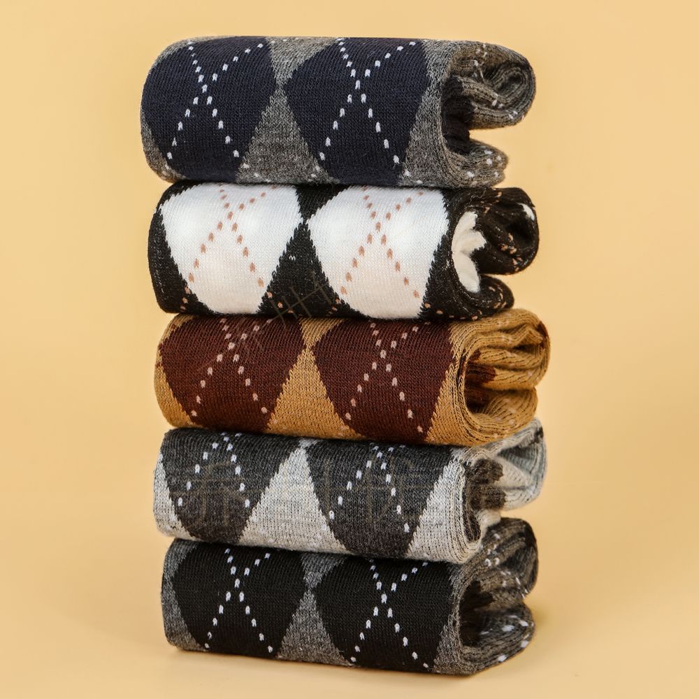 1/3/5/10 пар мужских носков с клетчатым узором в корейском стиле, модные универсальные ретро-носки, удобные повседневные носки средней длины