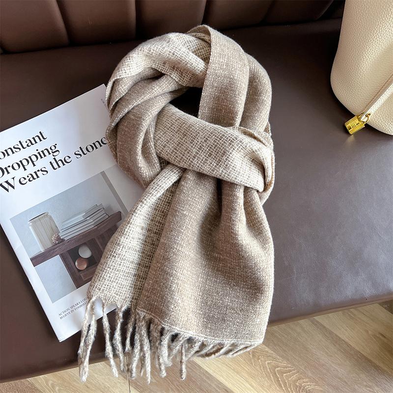 Imitation Cashmere Women Winter Scarf Thicken Double-Sided Long Shawls Neck Warm Tassel Poncho Echarpe Stoles Pashmina Luxury