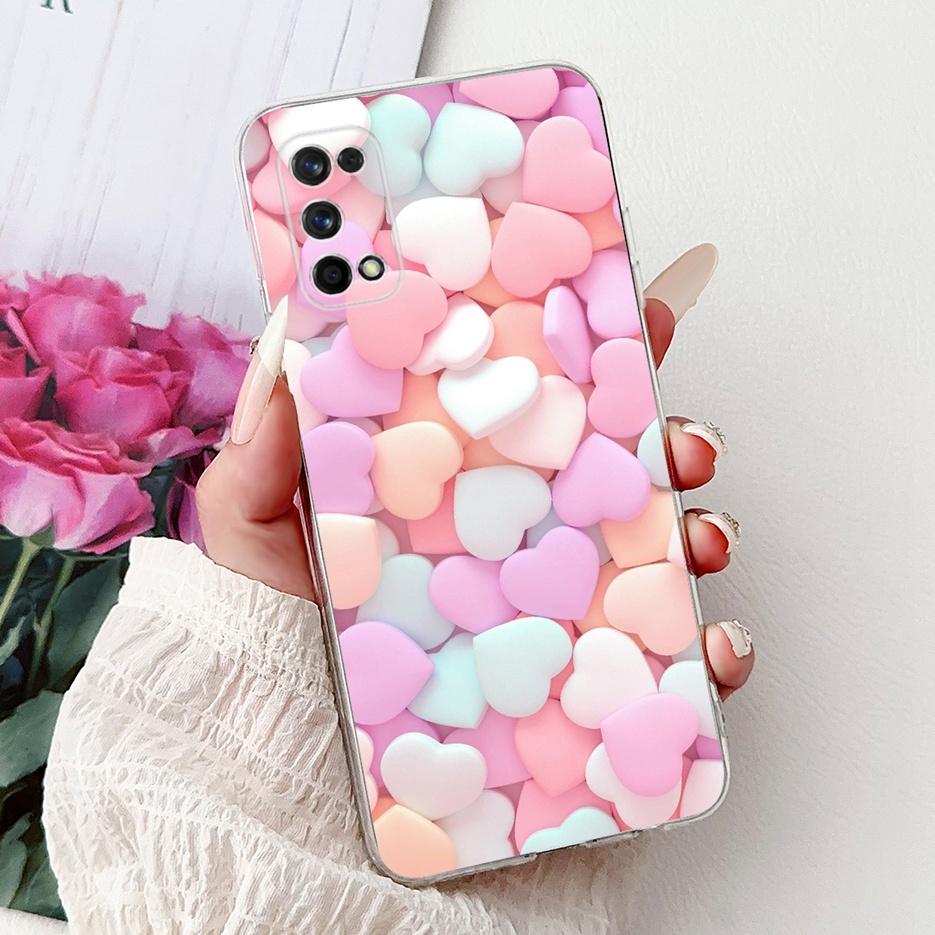 For Realme 7 Pro Case RMX2170 Cute Love Heart Painted Cover Soft Slim Phone Case For Realme 7 5G RMX2111 Realme7 Pro Fundas Bags