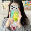 Чехол для iPhone 17 Pro Max Милый 3D Дизайн с Подвеской НЛО Инопланетянин Ударопрочный Силиконовый Задний Чехол для Телефона
