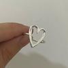925 Sterling Silver Heart Wide Open Rings For Women Wedding Engagement Luxury Designer Jewelry Accessories Party Birthday Gift