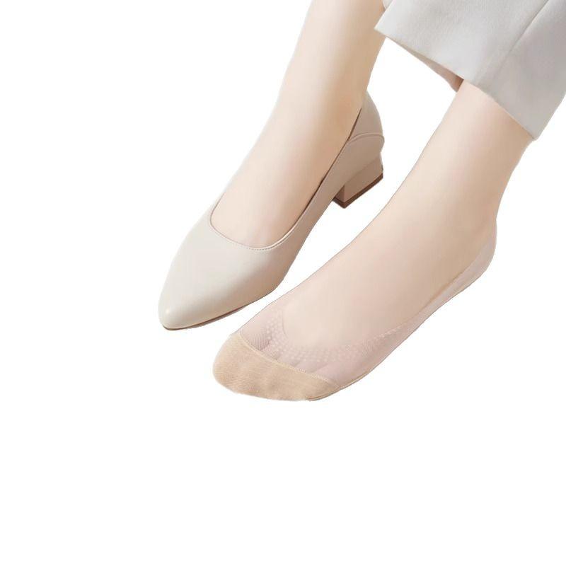 5 пар носков Ice Silk Boat Socks, женские летние тонкие носки, нескользящие, с мелким отверстием, невидимые носки