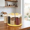 Sealed 6 Grids Grain Storage Box Food Grade Rotating Rice Container Grain Dispenser  Kitchen Use