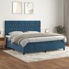 VidaXL Divan Bed and Mattress Dark Blue 200x200cm Velvet - Model 3143227