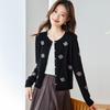Srcr Women's Premium Jacquard 100% Wool Knitted Cardigan