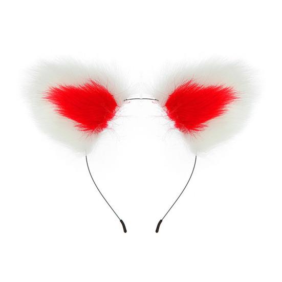 Плюшевый ободок с кошачьими ушками Прочный металлический ободок Универсальный дизайн Обруч для волос Реквизит для косплея Аксессуар для волос