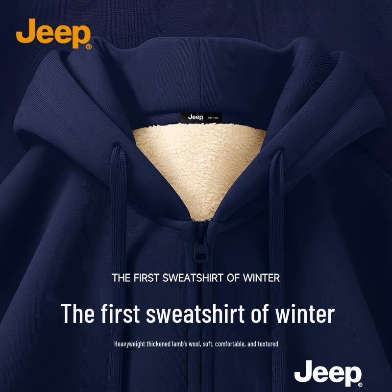 Jeep Мужская толстовка с капюшоном на молнии с флисовой подкладкой