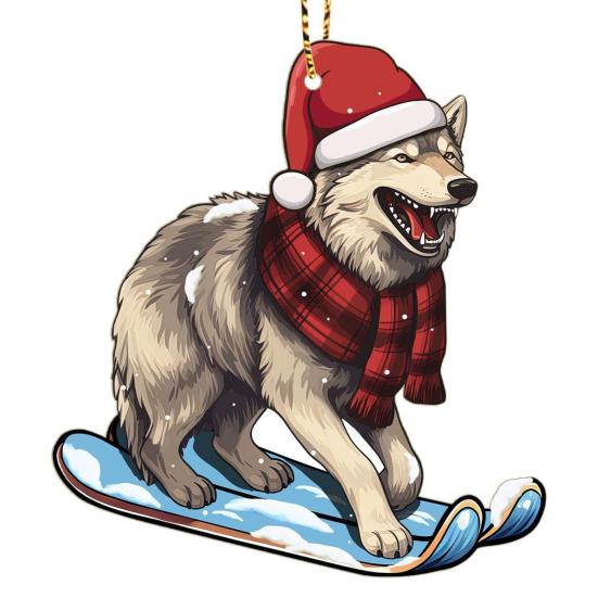 Рождественские украшения Мультяшные животные Санта лось слон подвесное украшение акриловый кулон с шнурком для домашнего декора елки