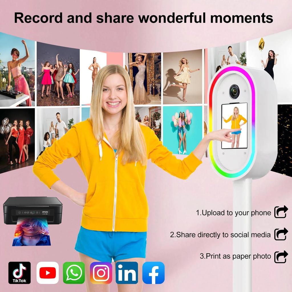Customizable Oval DSLR Selfie Photo Booth