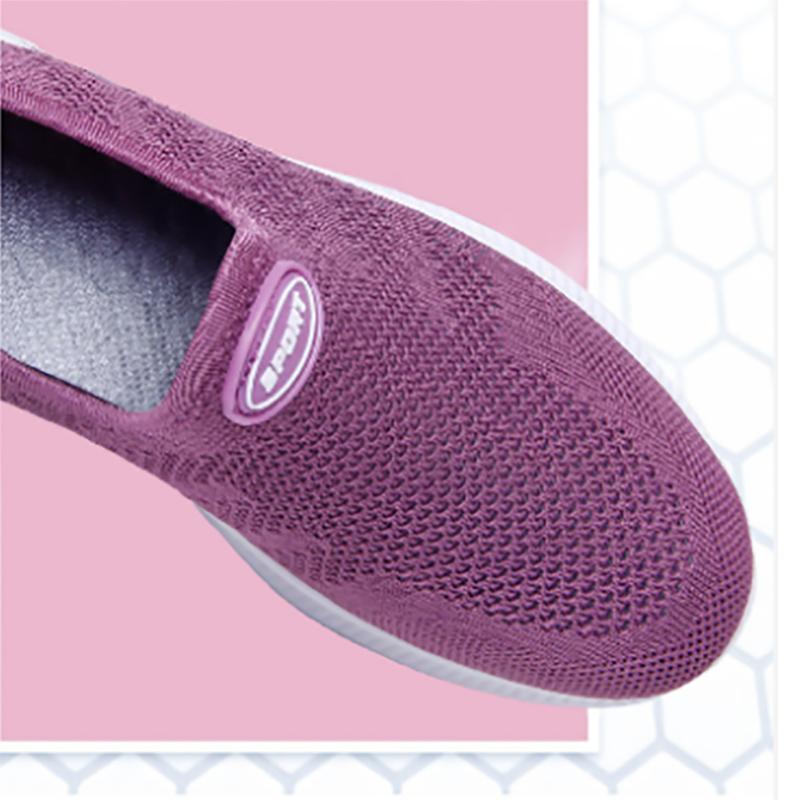 Женская весенне-осенняя тканевая обувь, летающие тканые универсальные кроссовки с одной педалью, повседневные кроссовки для мам среднего и пожилого возраста