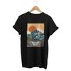 Vintage Landscape T-shirt, Abstract Clothes, Retro Sunset Shirt, Modern Tee, Art