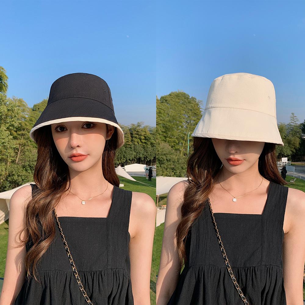 Весенняя новая черная панама с короткими полями, женская летняя универсальная тонкая дышащая шляпа от солнца, визуально уменьшающая лицо