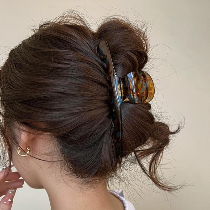 Элегантные ацетатные крабы для волос кофейные большие когти для волос для девочек винтажные заколки для волос шпильки женские модные аксессуары для волос головные уборы