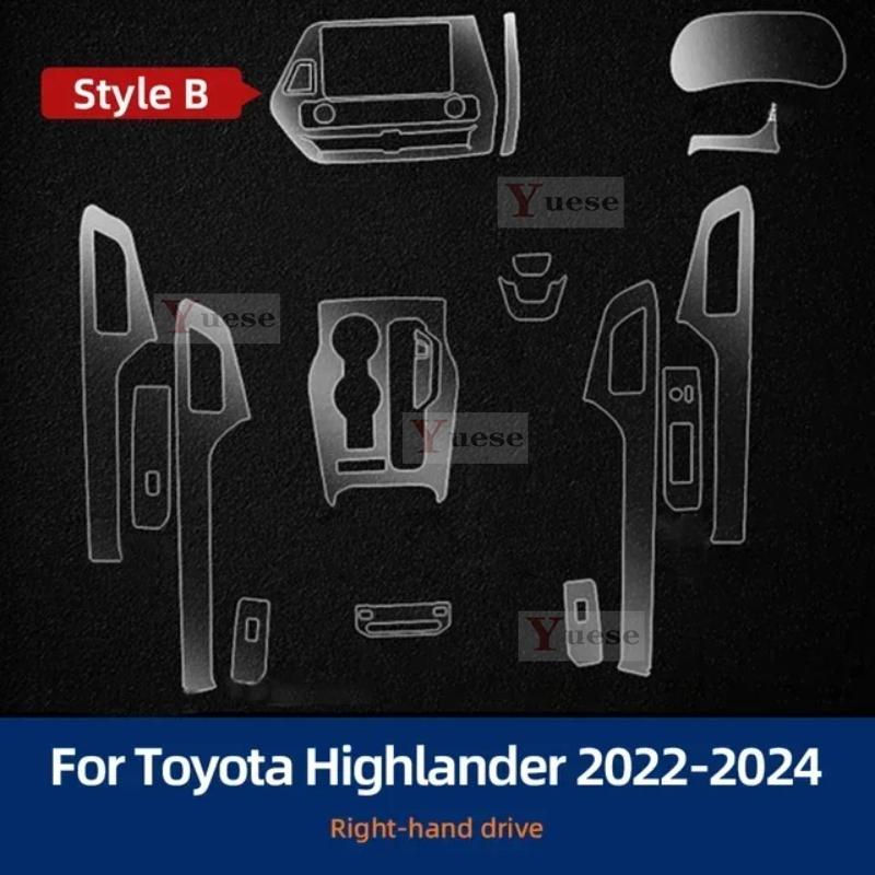Для Toyota Highlander 2024 Прозрачная TPU пленка для салона Наклейка для защиты панели переключения передач и центральной консоли