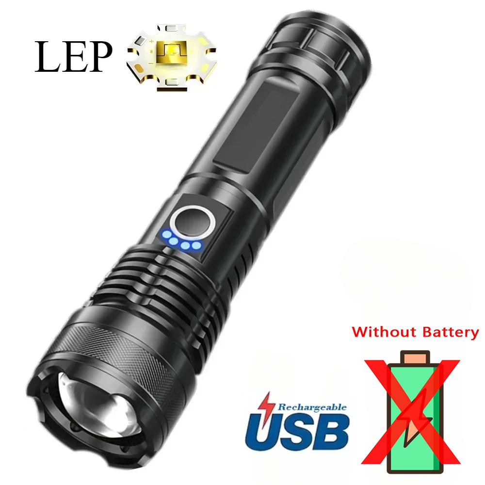High Power LED Flashlights USB Rechargeable Tactical Torch Ultra Powerful Outdoor Long Range Camping Fishing Emergency Lantern