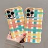 Роскошный Чехол для Телефона с Цветным Клетчатым Узором для Samsung Galaxy S20 S21 S22 S23 S24 S25 FE Plus Note20 Ultra 4G 5G Глянцевая Пленка