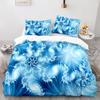 3D Snowflake King Queen Duvet Cover Romantic Purple Snow Landscape Bedding Set For Kids Teens Adults Christmas Soft Quilt Cover