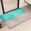 3D Sea Waves Bathroom Mat 1PCS 48X78CM Absorbent Non-slip Thicken Sponge Toilet Rug Hallway Rug Doormat