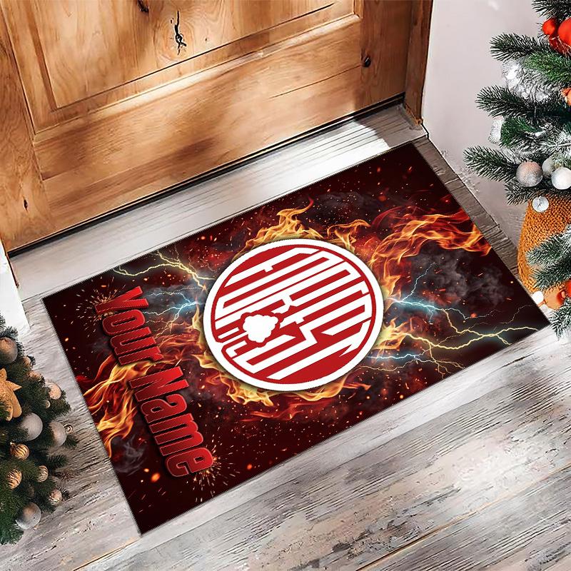 Nottingham Forest FC Printed Crystal Velvet Rug Non‑Slip Crystal Velvet Carpet For Sofa Bedroom Indoor Home Decoration