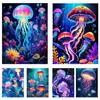 Marine Animal 5DDIY Diamond Painting Colorful Jellyfish Full Diamond Inlaid Diamond Art Cross Embroidery Set Cartoon Decoration