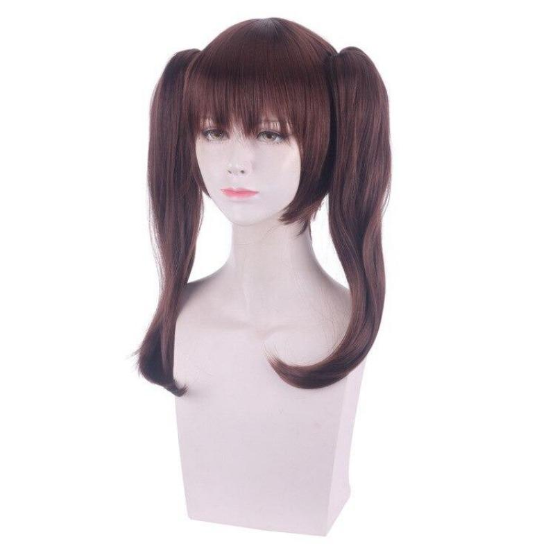 55 СМ Аниме Семь Смертных Грехов Диана Косплей Парики Короткие Коричневые Двойные Хвостики Косплей Парик Волос