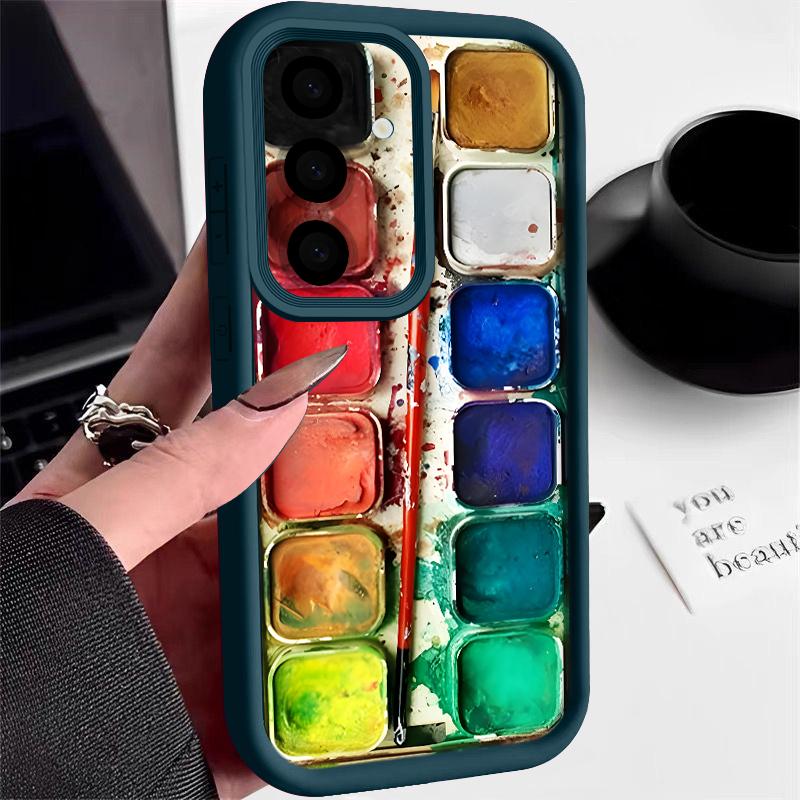 Чехол с цветочным полосатым узором для Samsung A57 A37 A27 A17 S26 Ultra S25 FE A56 A36 A16 A55 A35 A15 A54 5G S21 S22 S23 S24 Plus Ударопрочный бампер