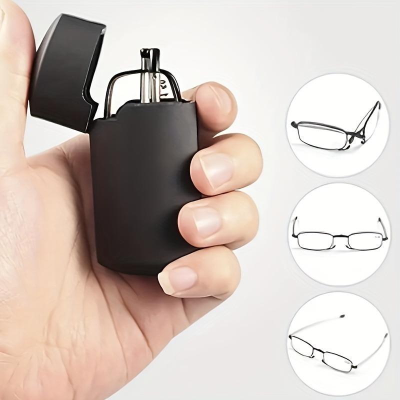 2 Pairs of Fashionable Foldable Reading Glasses Compact Design and Lightweight Box Portable and Foldable Reading Glasses