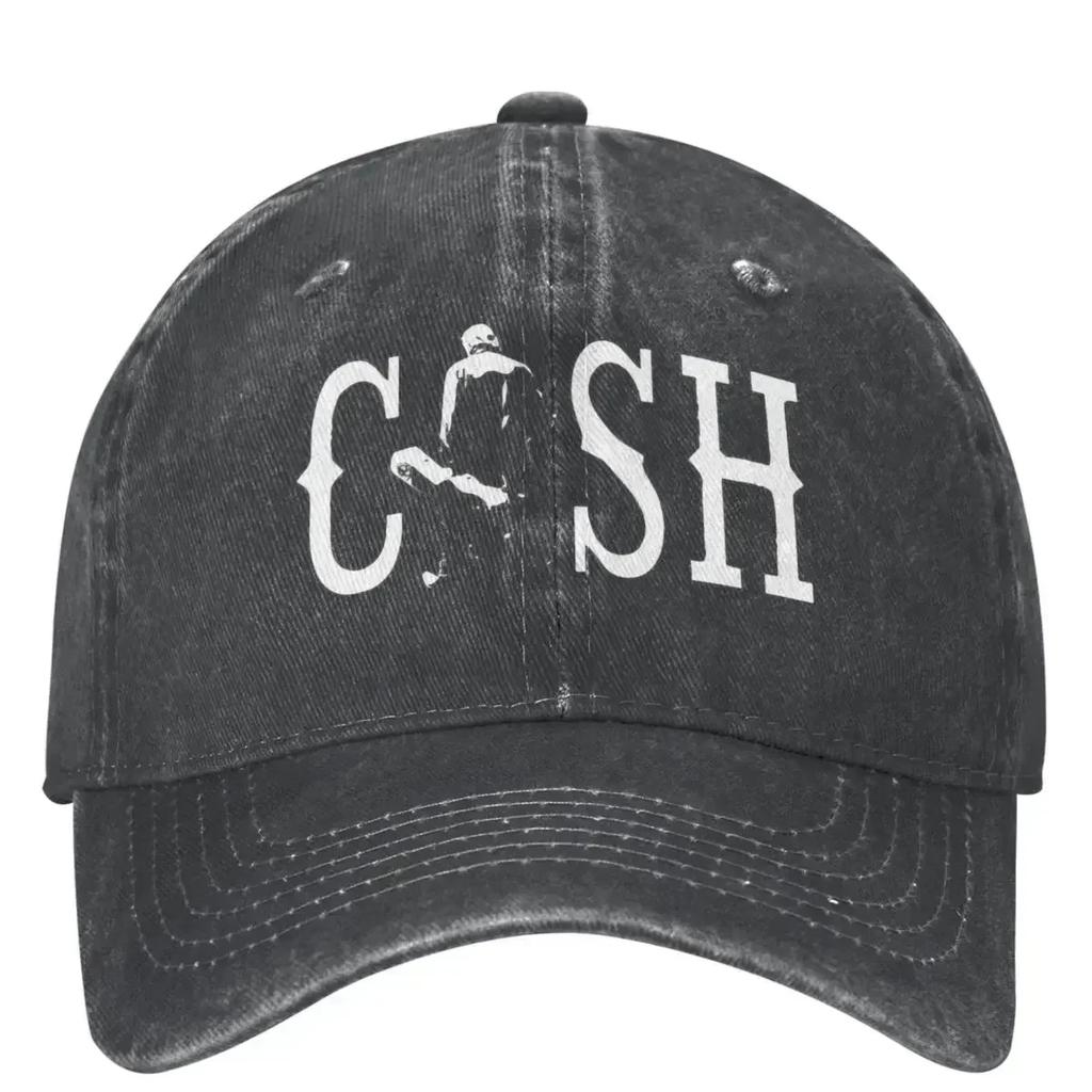 Vintage Cash Walking Outside Musician Baseball Caps Unisex Style Distressed Denim Washed Snapback Cap Outdoor Hat