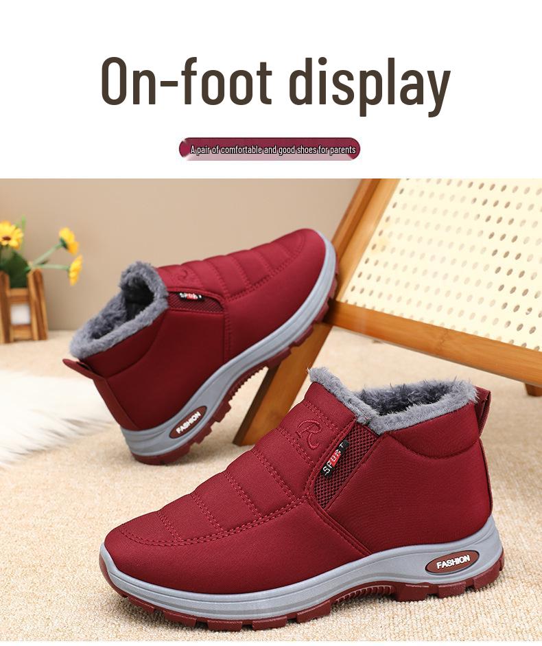 Зимние мягкие подошвы, нескользящие, папины кроссовки: Флисовая подкладка, Толстые высокие, Теплые хлопковые зимние ботинки, Легкие повседневные модные