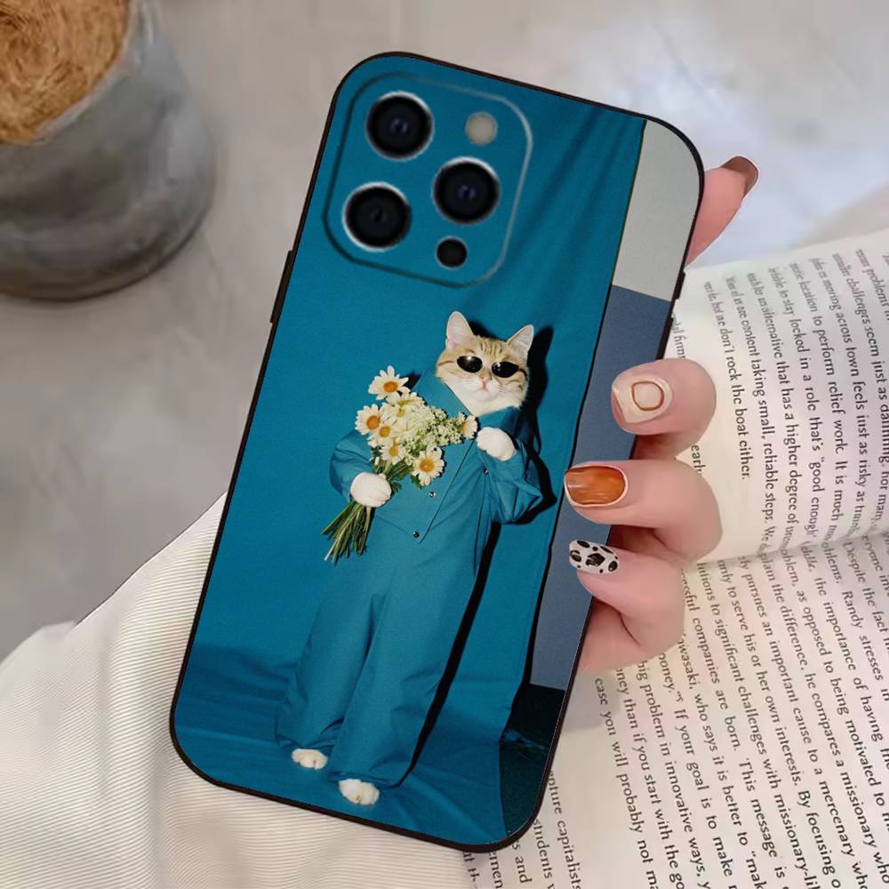 Забавный Животный C-Кот Чехол для Телефона Силиконовый Мягкий Для IPhone 17 16 15 14 13 12 11 X XR Plus Pro Max Plus
