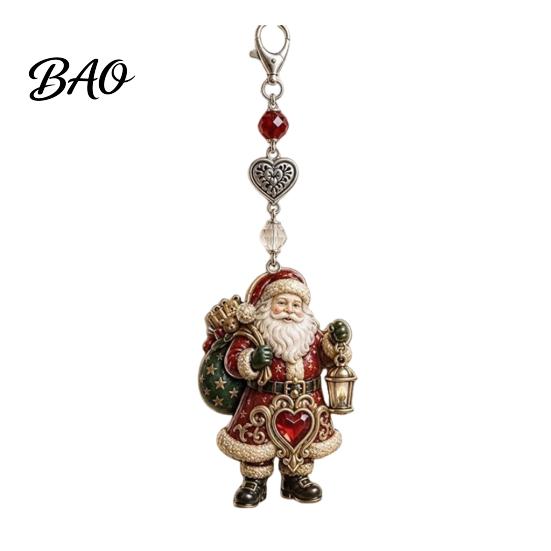 Durable Keychain Christmas Theme Pendant, Santa Reindeer Snowman Angel Hanging Decor, Decor Backpacks School Bags Decorative Charm, Xmas Party Favors