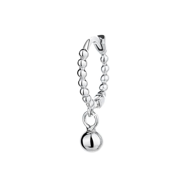 Simple Temperament Beads Korean Copper Fashion Jewelry Stud Earrings Ear Buckle Hoop Earrings
