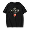 Retro Mash TV Show Men's Printed T-Shirt 100% Cotton European Size T-Shirt Summer Round Neck Solid Color Versatile T-Shirt