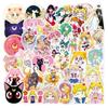 40/50/100pcs New Anime Sticker Sailor Moon Water Ice Moon Stickers Motorcycle Skate Guitar Suitcase PVC Waterproof Decal Toys
