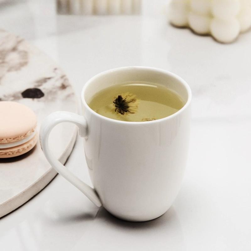 2 шт. Кофейная кружка из костяного фарфора 370 мл Керамическая чайная чашка Белые кофейные кружки для латте, чая, капучино, какао - Можно использовать в микроволновой печи