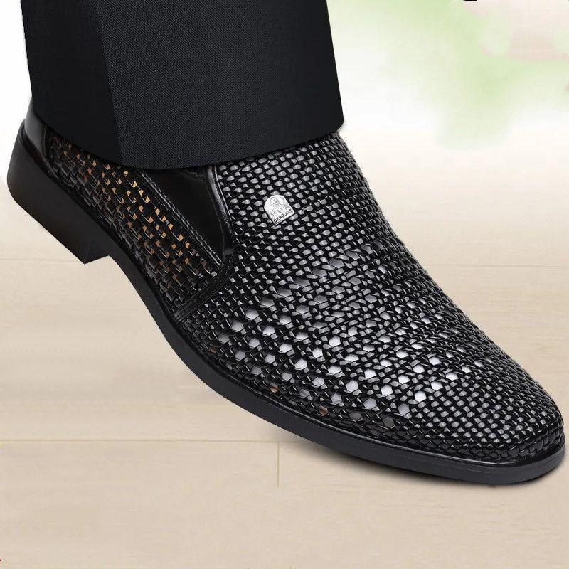 Мужская кожаная обувь из натуральной кожи, летние дышащие сандалии, мужская обувь в стиле пещера, деловая обувь для мужчин