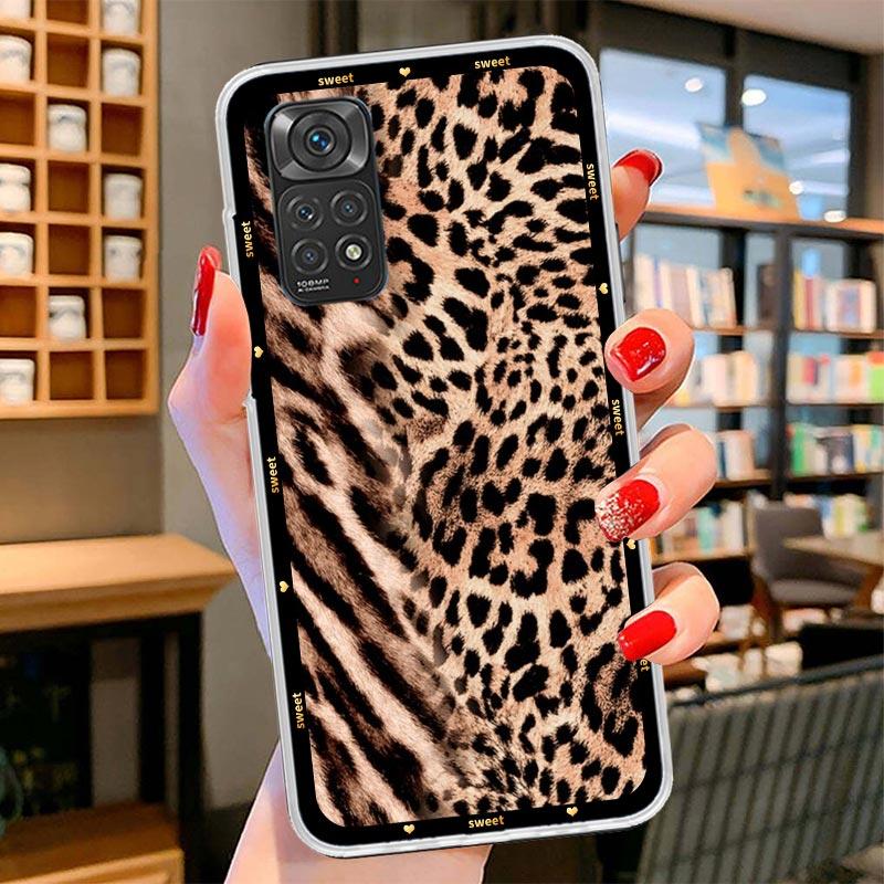 Чехол для телефона с принтом леопарда для Xiaomi Redmi Note 15 14 13 12 11 10 Pro Plus 14S 12S 11S 11T 11E 10S Мягкий чехол Fundas