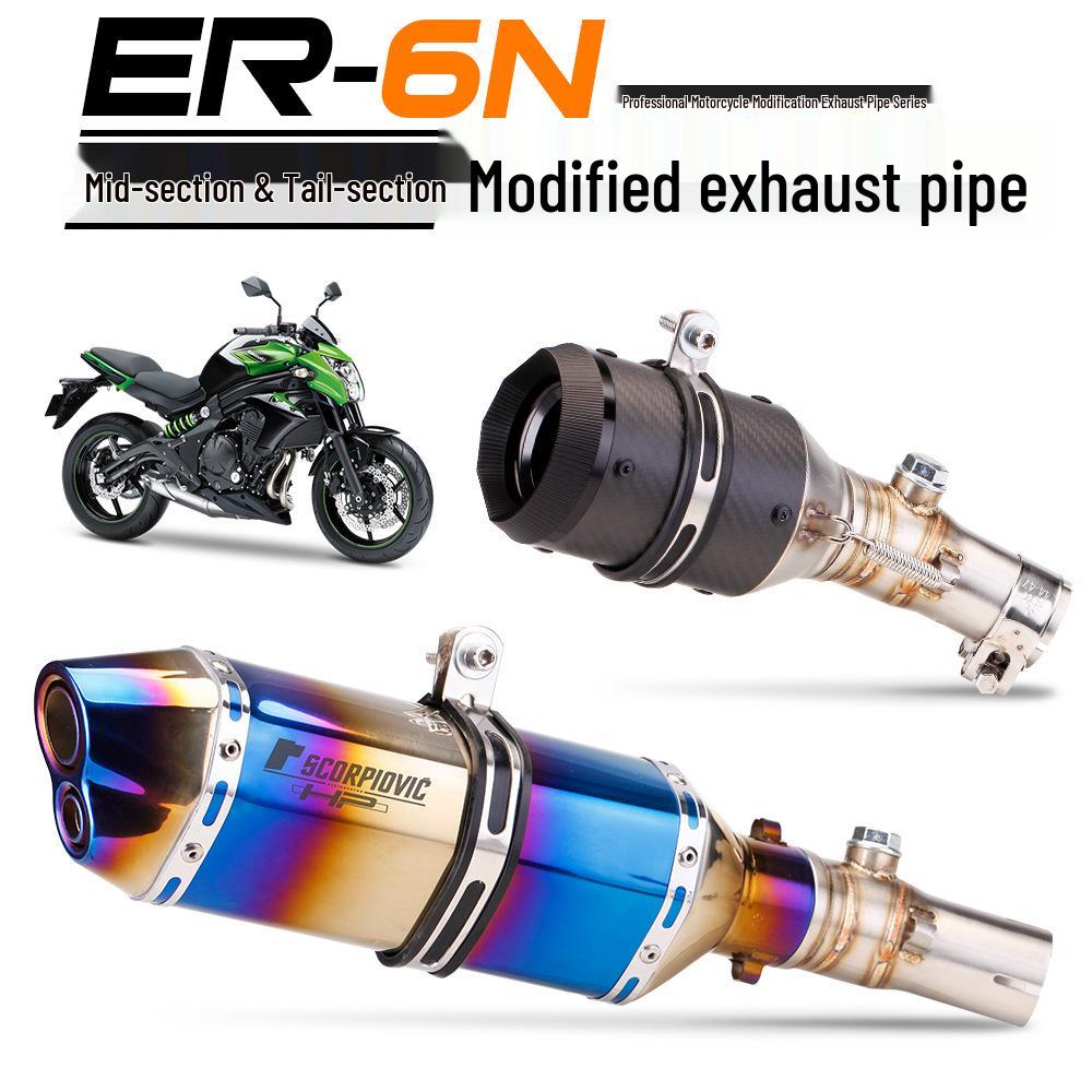 Kawasaki ER6N/ER6F/Ninja 650/Versys 650 Non-Destructive Mid-Section Hex Exhaust