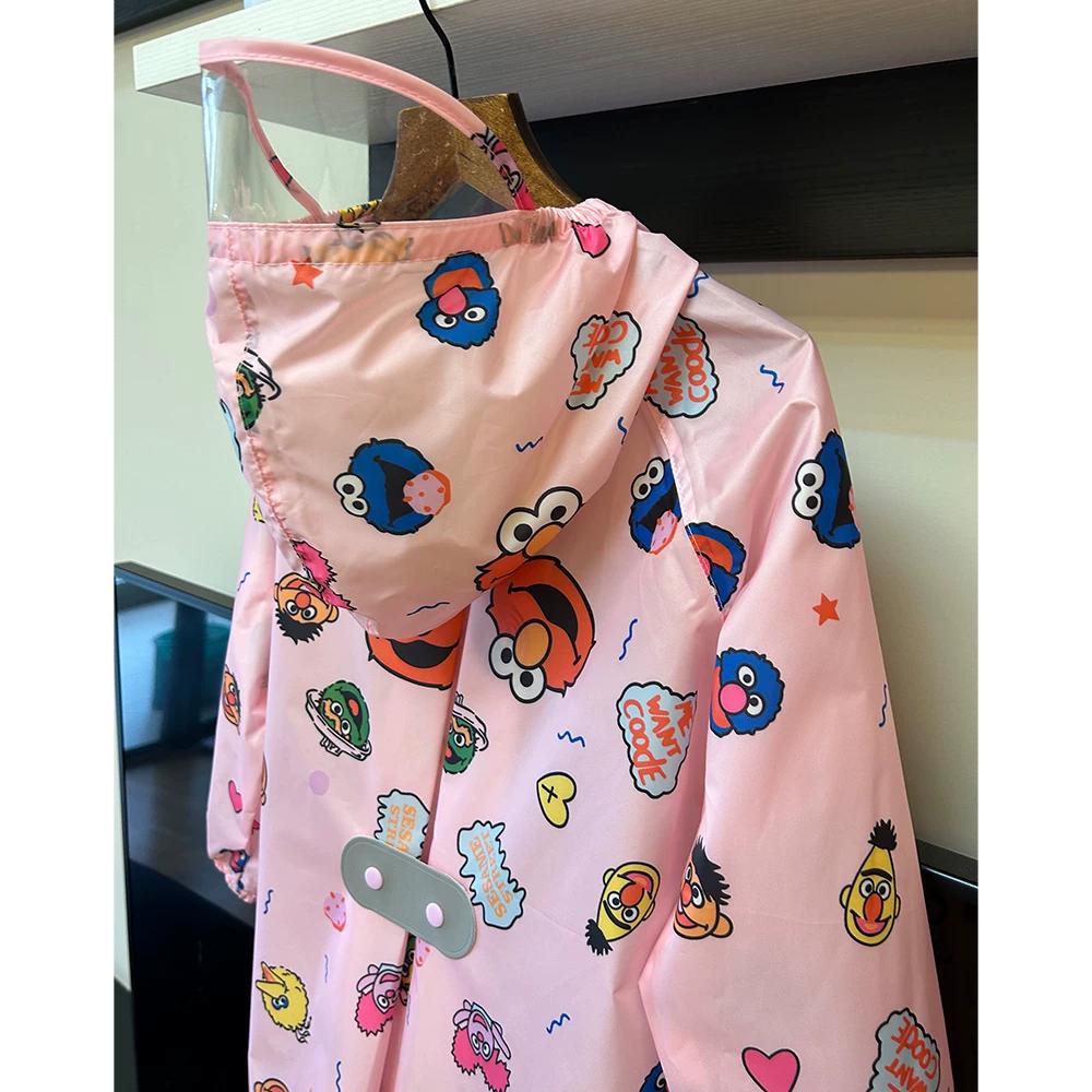 Japanese Fashion Lightweight Quick-Drying Breathable Kids Raincoat Rainproof Kindergarten Waterproof Poncho Primary School Student Schoolbag
