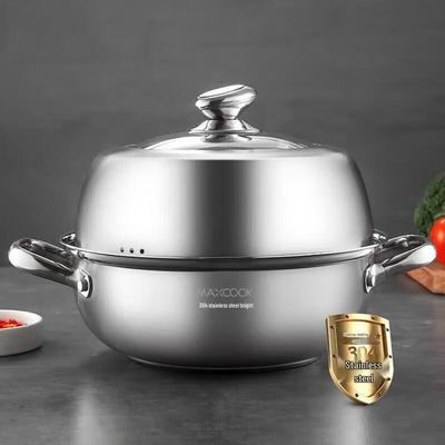 Пароварка и кастрюля из нержавеющей стали 304, 30 см
