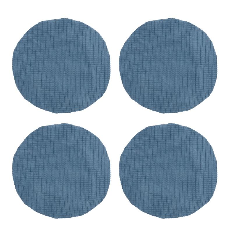 4pcs Adjustable Round Stool Cover Removable & Washable Chair Protector Stretch Fabric Fit Multiple for Home Decor