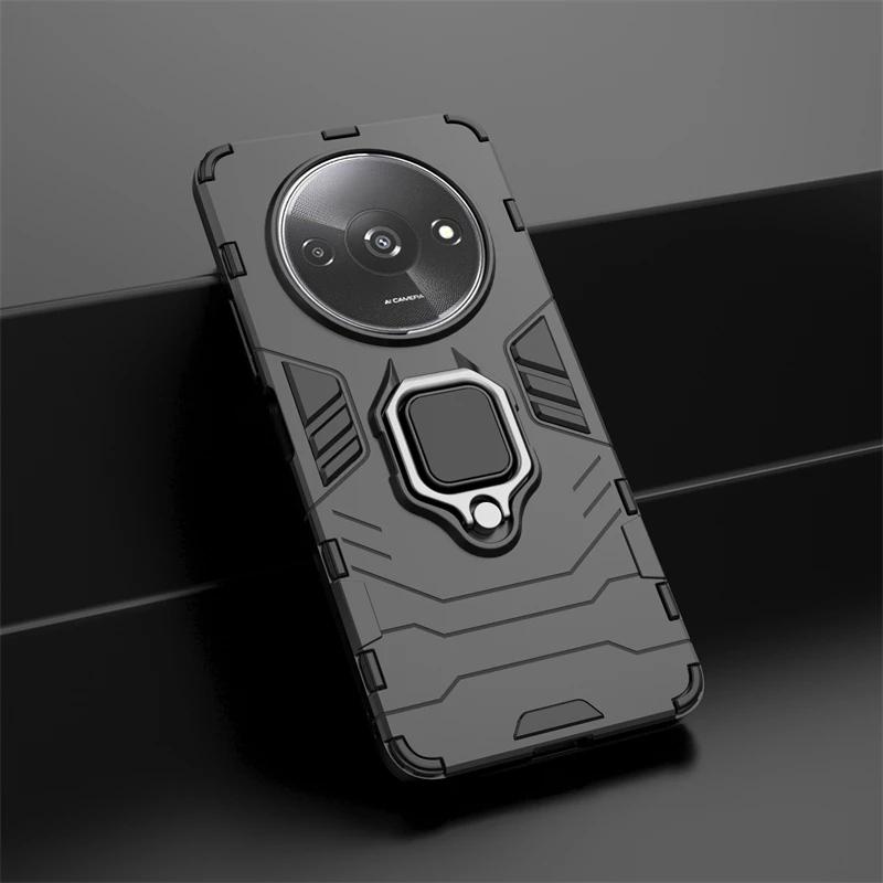 Для Xiaomi Redmi A3x A 3 задняя крышка телефона чехол противоударный бронированный металлический держатель кольца подставка магнитная присоска защитный чехол