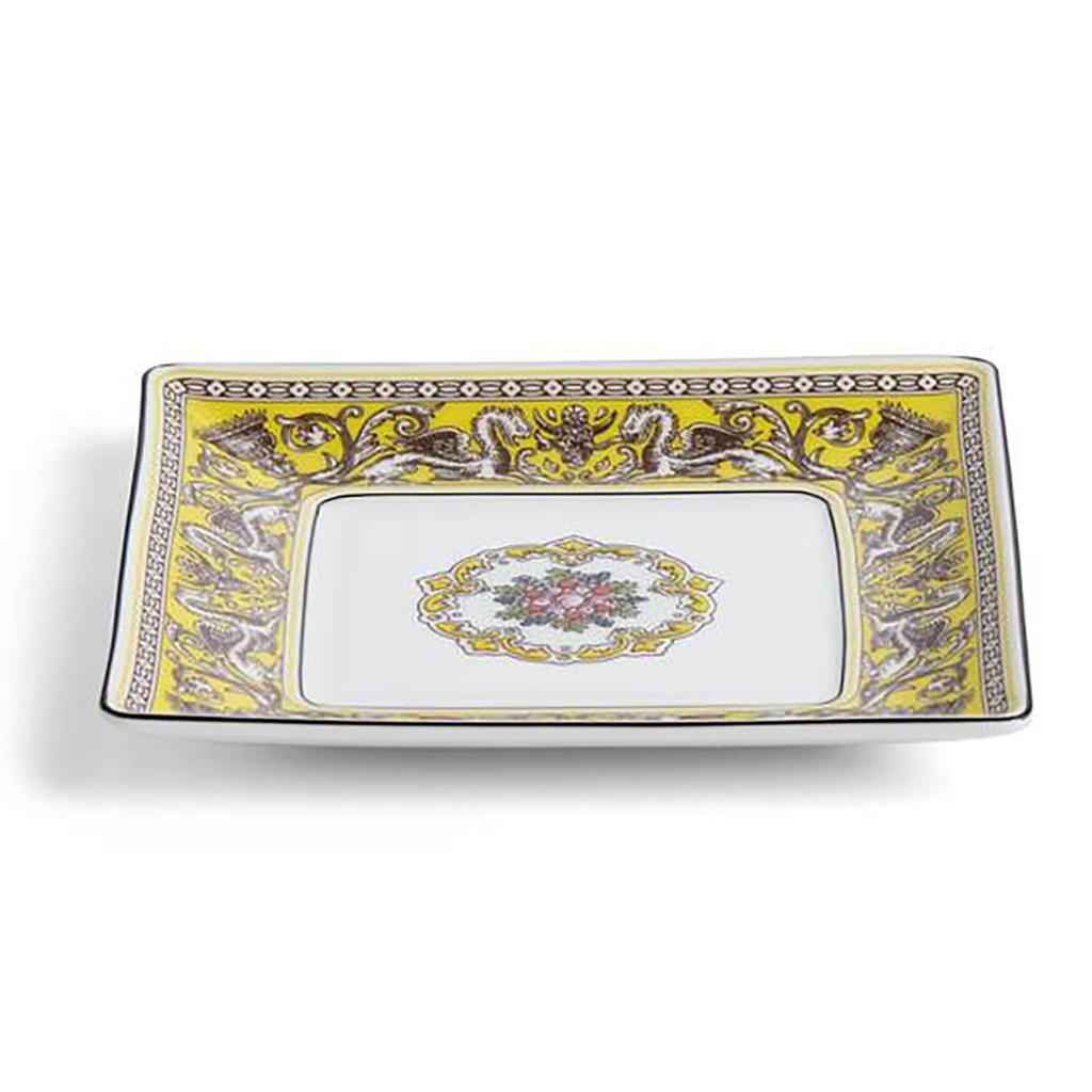 [Officially Imported] Wedgwood Florentine Citron Square Tray, Approximately 14.5cm, Yellow, Product Number 1076509