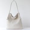 Handwoven Boho Tote Bag With Leather Trim Large Capacity Shoulder Daily Commute