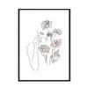 Nordic Style Print Scandinavian Flower Wall Art Painting Line Draw Face Canvas Poster Decor Pictures Minimalist Home Decoration